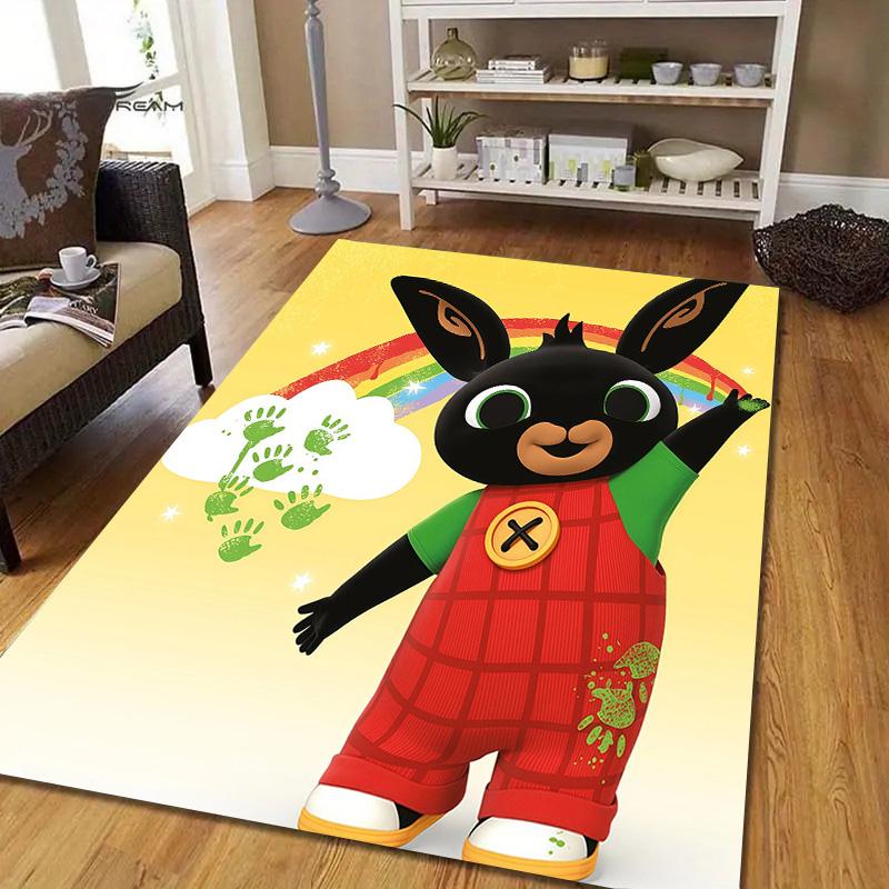 Bing Flannel Pattern Square Carpet,Area Rug,Carpet Rug for Living Room Bedroom Sofa Playroom Decor,Non-slip Floor Mat