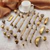 Yellow Bronze Retro French Cabinet Handle - Pure Copper for Wardrobe and Drawer
