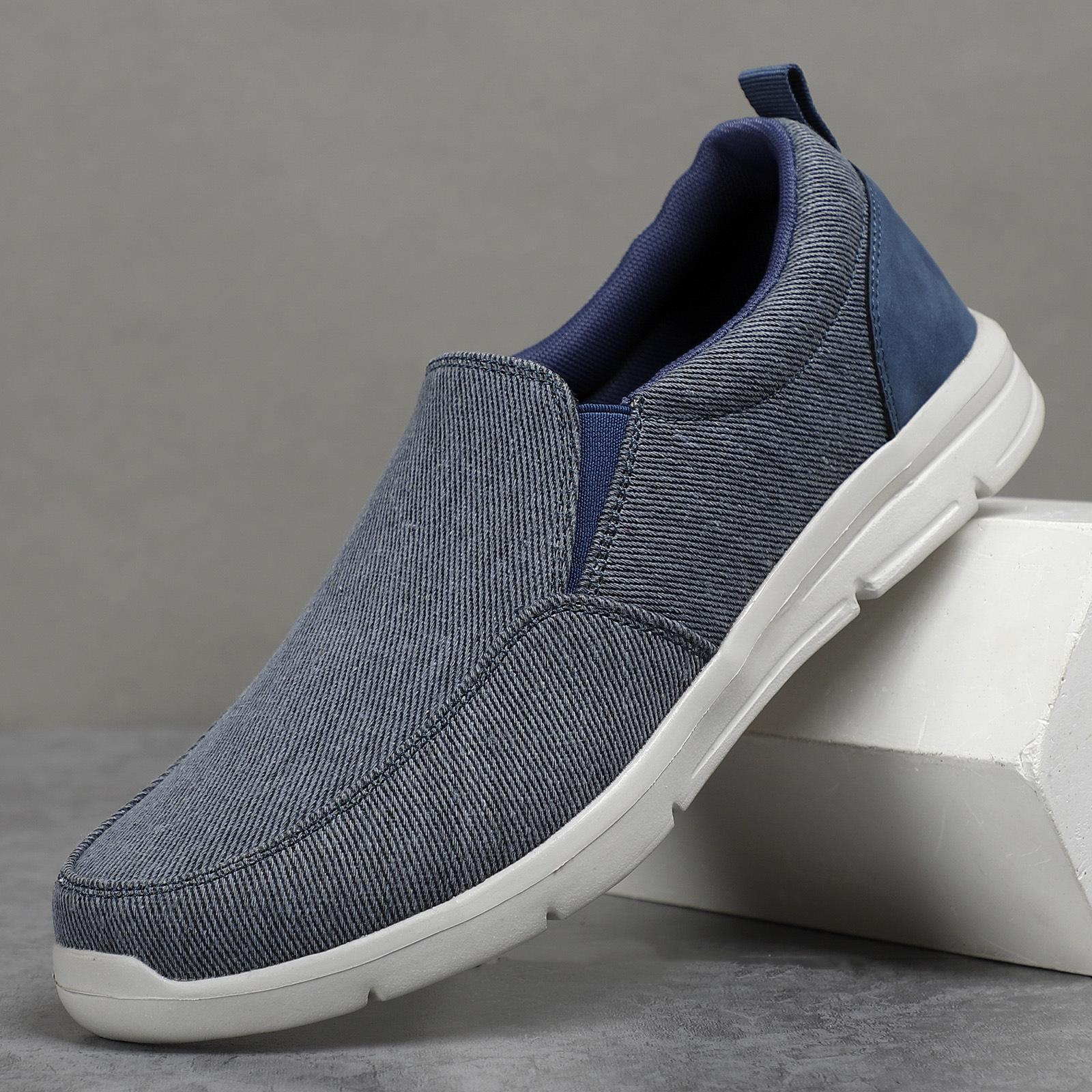 

Модная мужская обувь, летние парусиновые туфли, дышащие, удобные, уличные, без застежек, кроссовки для ходьбы, классические мокасины для мужчин 46 тёмно-синий