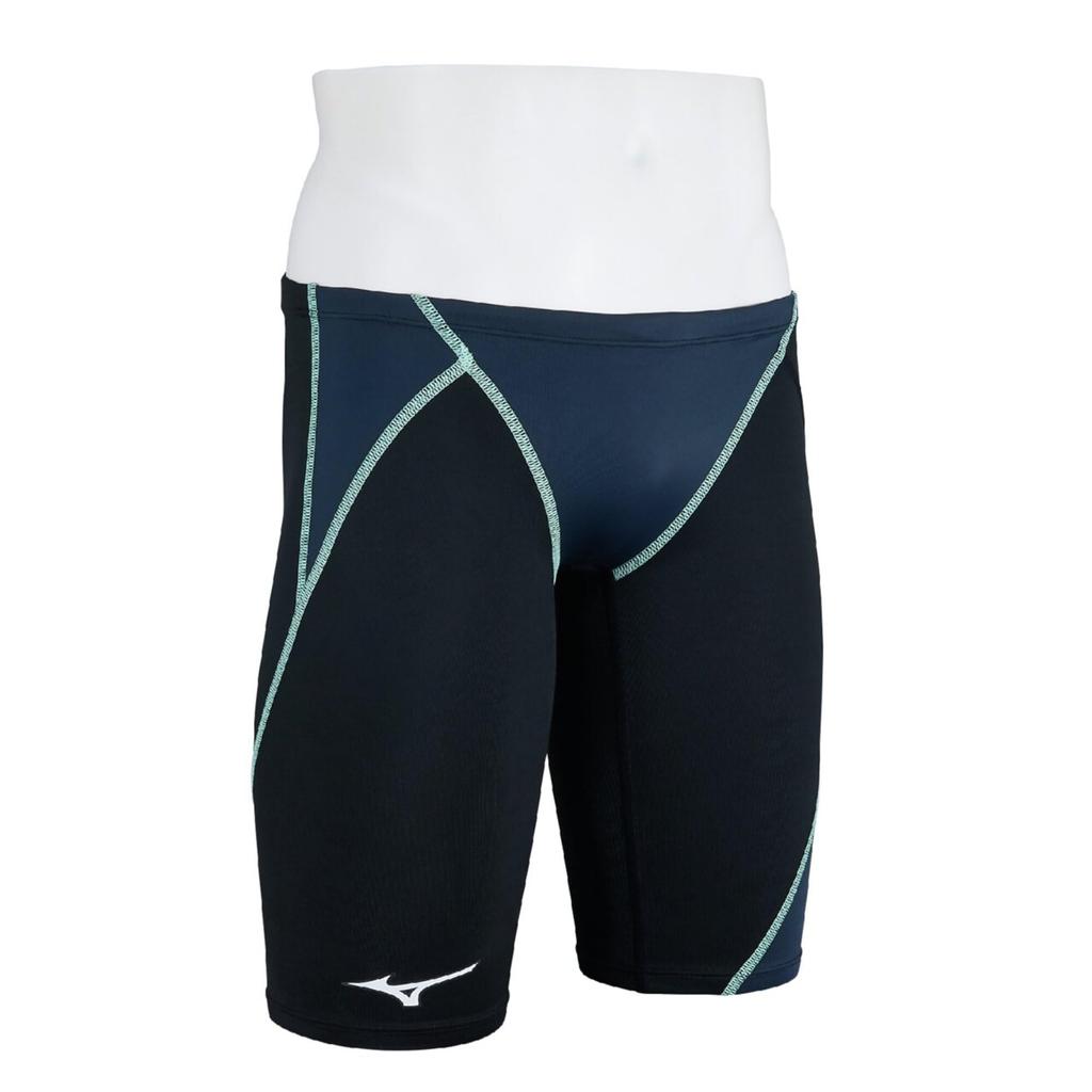 Mizuno GX SONIC STREAM Competitive Half Size Swimsuit, Spats, N2MBC525, L, Black/Charcoal
