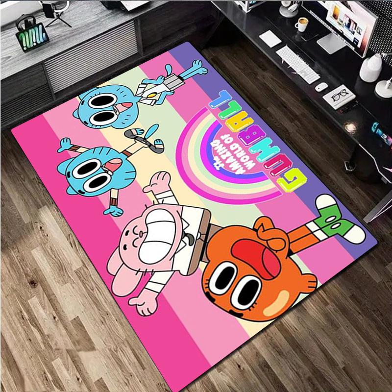 Gumball's World Adventure Carpet Office Decorative Carpet For Living Room Bedroom Door Mat Floor Rug Computer Chair Area Rug perfect holiday gift