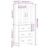 VidaXL Buffet haut Blanc 69,5x34x180 cm Bois d'ingénierie 3198425