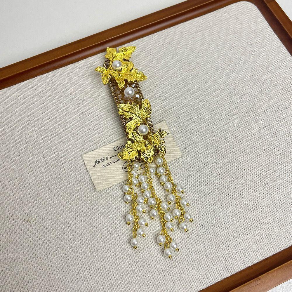 Crystal Tassel Bell Hair Clip Vintage Chinese Style Side Clip Fashion Ethnic Style Hair Hoop Women