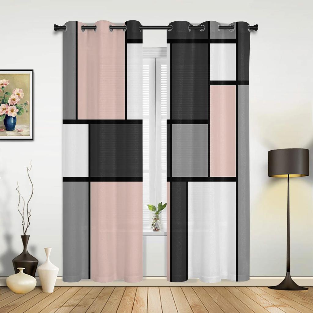 Rosa Cartoon Schloss Weiße Vorhänge für Schlafzimmer Wohnzimmer Vorhänge Küche Kinderzimmer Fenster Vorhang Moderne Heimdekoration