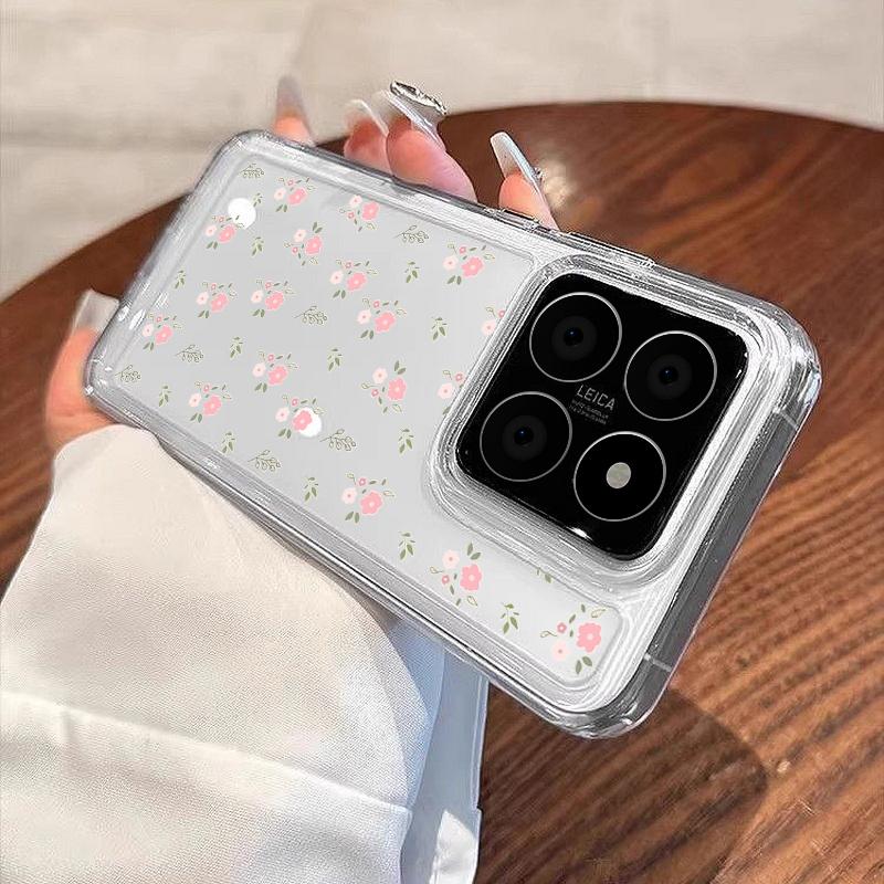 For Xiaomi 14T 13T Pro Poco F6 X6 Pro X5 Redmi 14C Note 14 Pro 13 12 11 Cover Floral Print Soft Silicone Clear Slim Shockproof Protection Phone Case