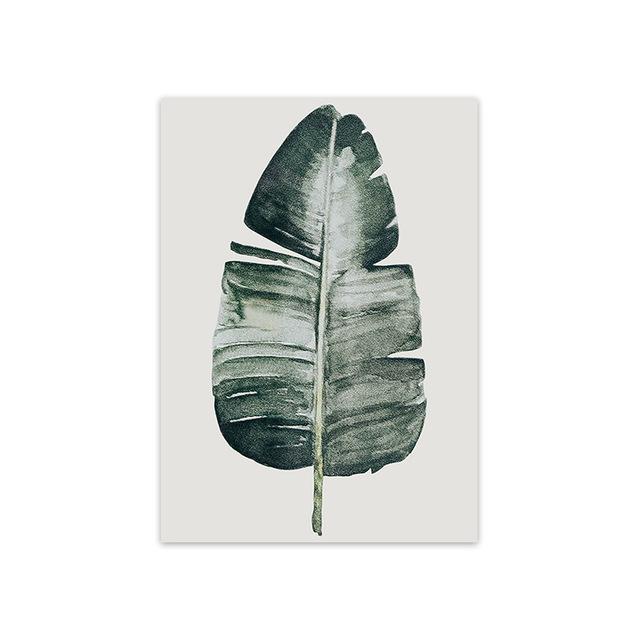 Nordic Minimalist Tropical Plants Poster Watercolor Leaves Canvas Painting Wall Art Picture for Modern Home Living Room Decor