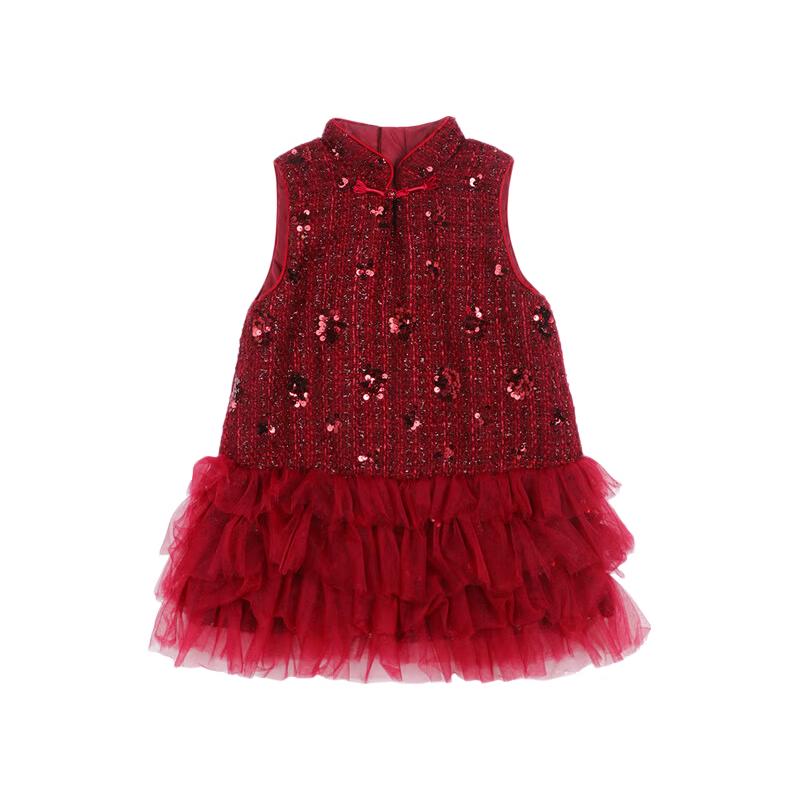 LUSON Baby Girls Sequin Princess Sleeveless Dress