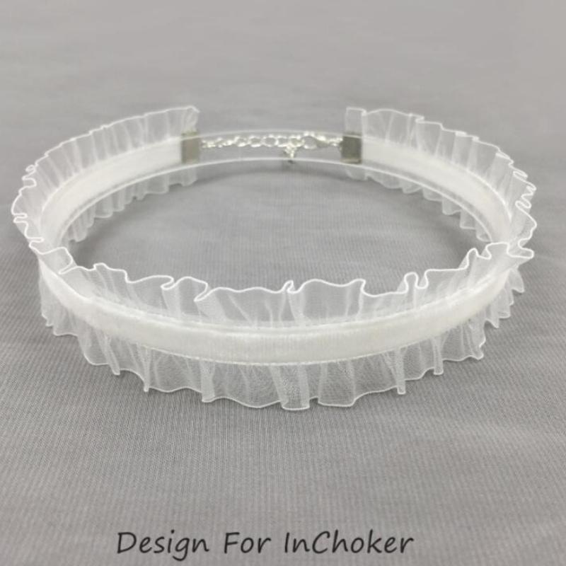 1pc Elegant Retro 90s White Lace Elastic Tattoo Chokers Collar Necklace Women Party Jewelry Accessories