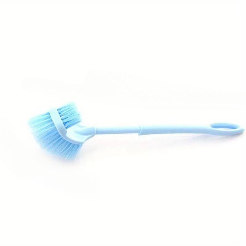 

2 шт. Многофункциональная туалетная щетка с двойной головкой, мягкая щетина, пластиковая изогнутая щетка, для уборки ванной комнаты, с длинной ручкой, угловая щетка для чистки