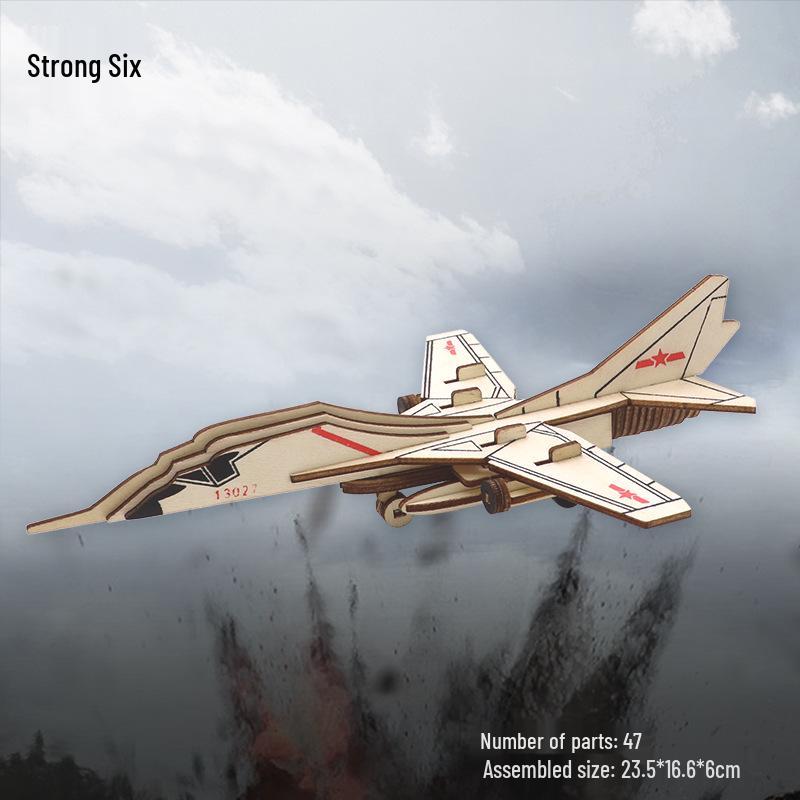 Wooden 3D Airplane Puzzle Educational DIY Toy for Children