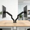 Dual Monitor Floating Mount: Aluminum Alloy Swing Arm with Universal Adjustment and Non-Sinking Head