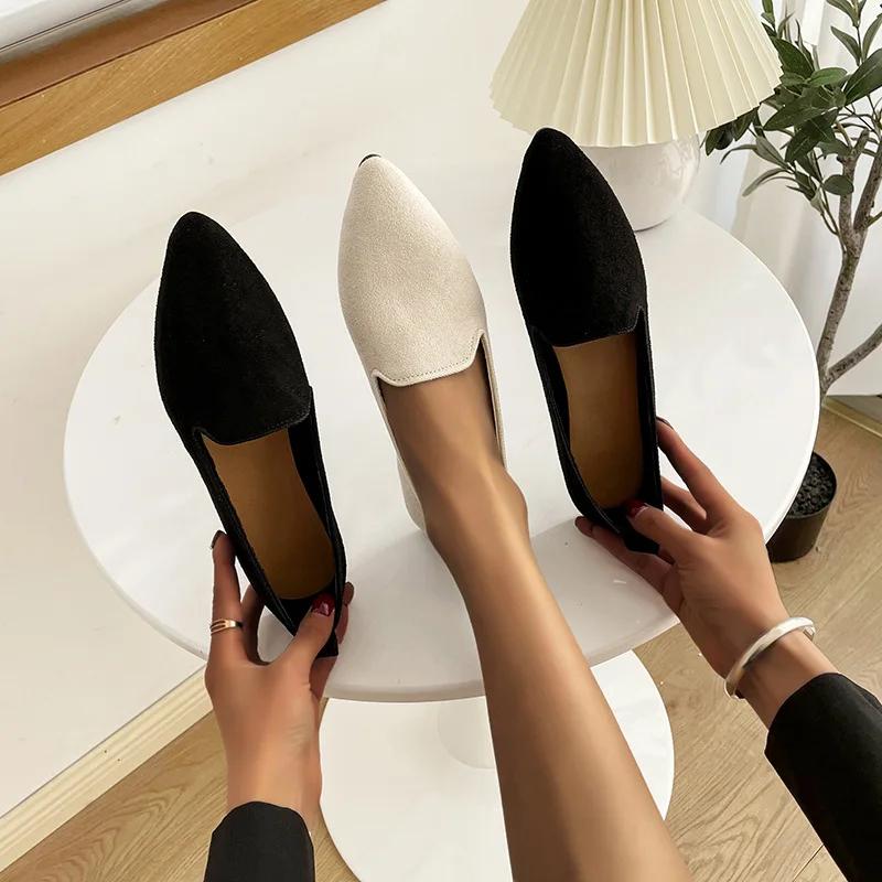 Fashion Fashion Slip on Loafers Breathable Stretch Ballet Shallow Flats Women Soft Bottom Pointed Toe Boat Shoes plus size 2025