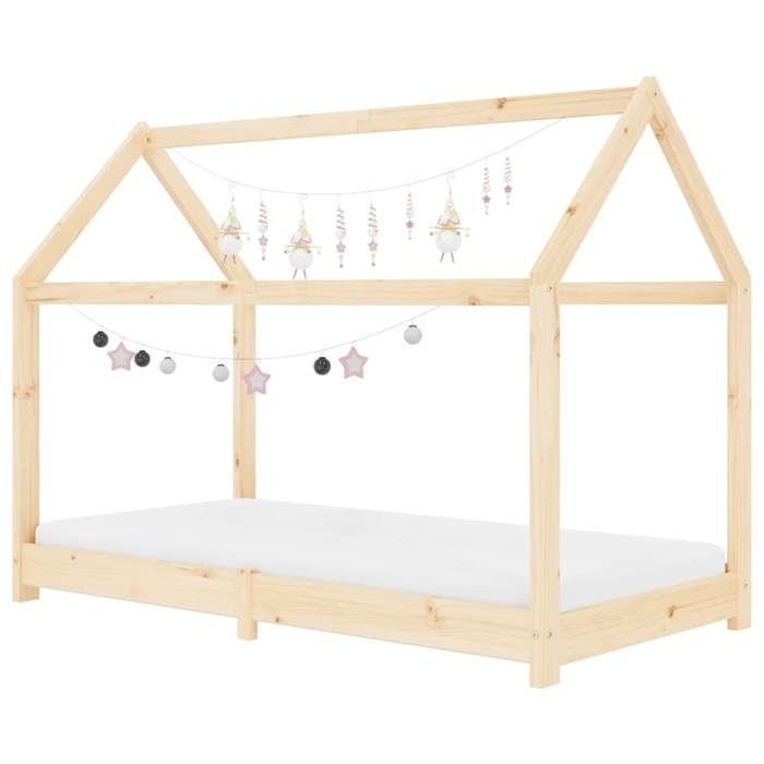 VidaXL Cadre de Lit d'enfant Lit Cabane d'enfant Structure de Lit pour Enfants Chambre d'enfant Maison Intérieur 70x140 cm 283346