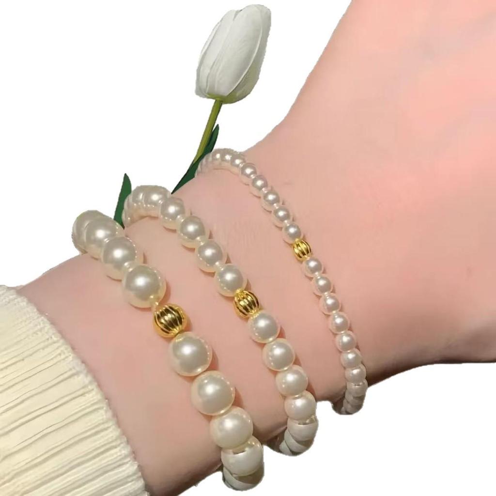 Shi Family Pearls: Exquisite High-End Lucky Bead Elastic Bracelet for Besties