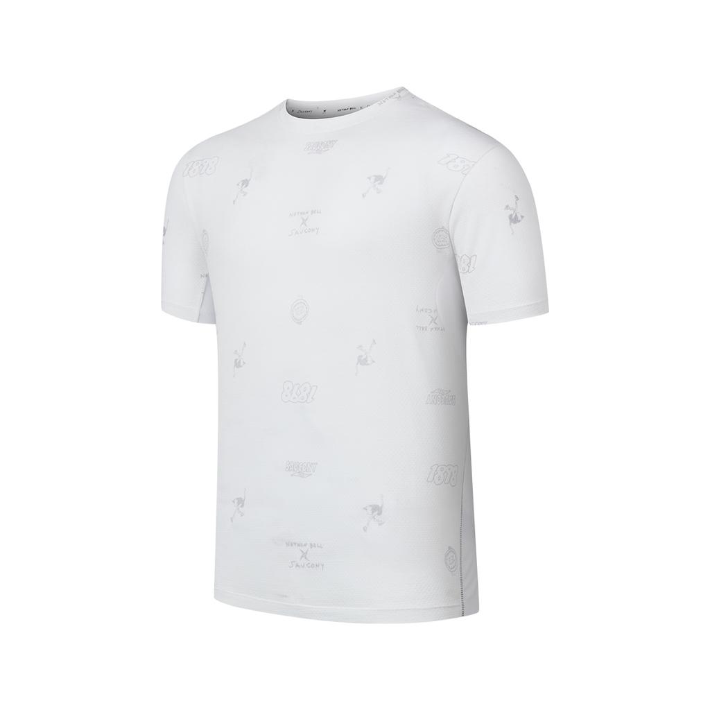 SAUCONY Nathan Bell Series Casual Crew Neck Short Sleeve T-Shirt Unisex Tops White SA2259ST41C-PR243