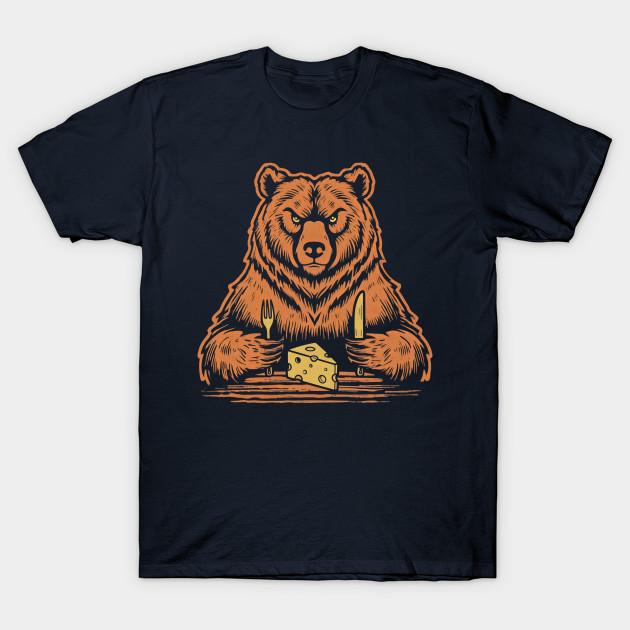 

Men Black Print T-shirt Funny Chicago Bears Bear Eating Cheese Green Bay Sucks M10635 No-Cut Transfer Paper Print Cotton Tshirt 2XL Темно-синій