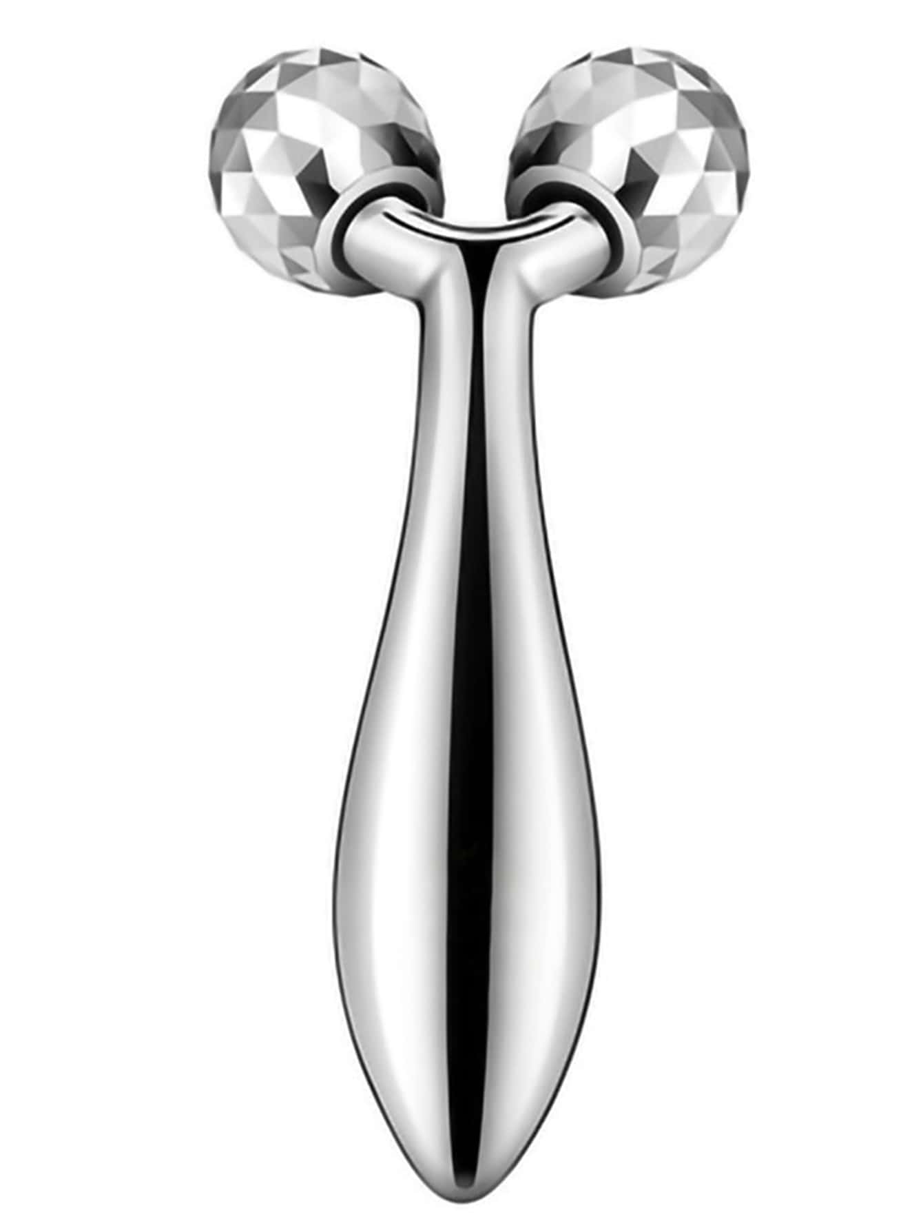 

Массажер для лица с роликами, 3D-лифтинг лица, ручной роликовый массажер Y-образной формы, вращающийся на 360 градусов, для удаления морщин, массажер для тела, средства по уходу за кожей серебряный