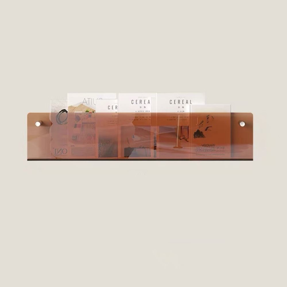 Acrylic Floating Bookshelves Wall Mount Pamphlet Stand Minimalist Magazine Rack Newspapers