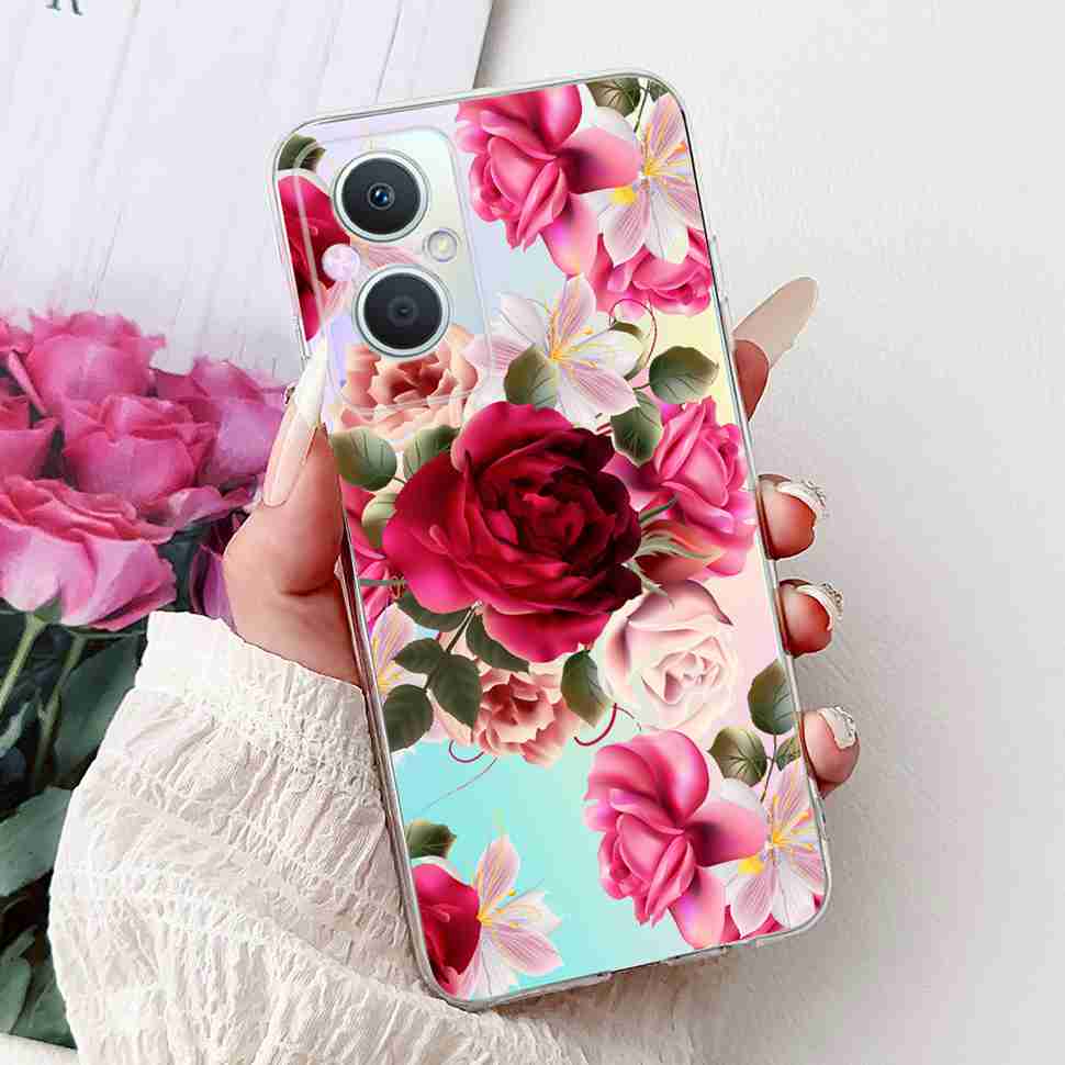 For Oppo A96 5G 6.43" PFUM10 Case PHA120 Luxurious Love Cute Cat TPU Soft Silicone Cover For Oppo Reno7 Z 5G CPH2343 Phone Shell