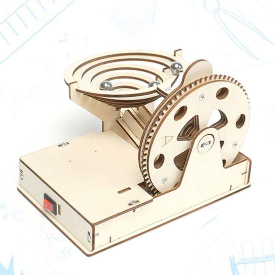 1Set Science Experiment Toy Convenient Creative Universal 3D Wooden Track Ball Model Building Kit for Children