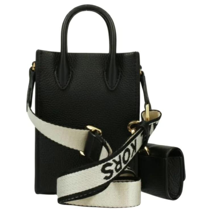 Michael Kors MK Mirella Logo Faux Leather Crossbody Shoulder Handbag Mini Women Handbags Black 35H3G7ZC5L-BLACK