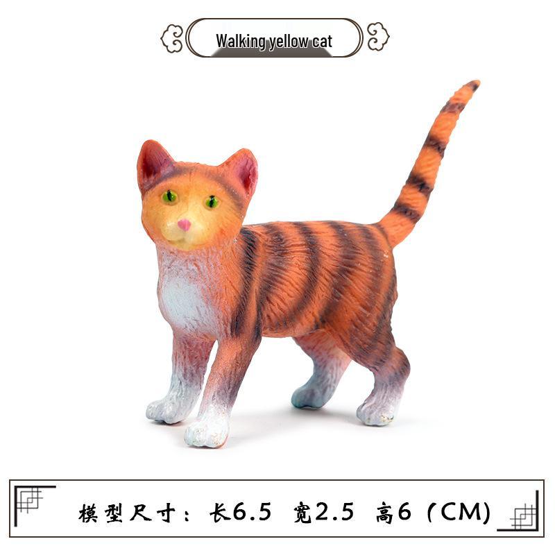Educational Yellow Domestic Cat Kitten Model Toy