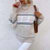 Christmas Knit Half-Turtleneck Top Woman Christmas Knitting Half Collar Top Female