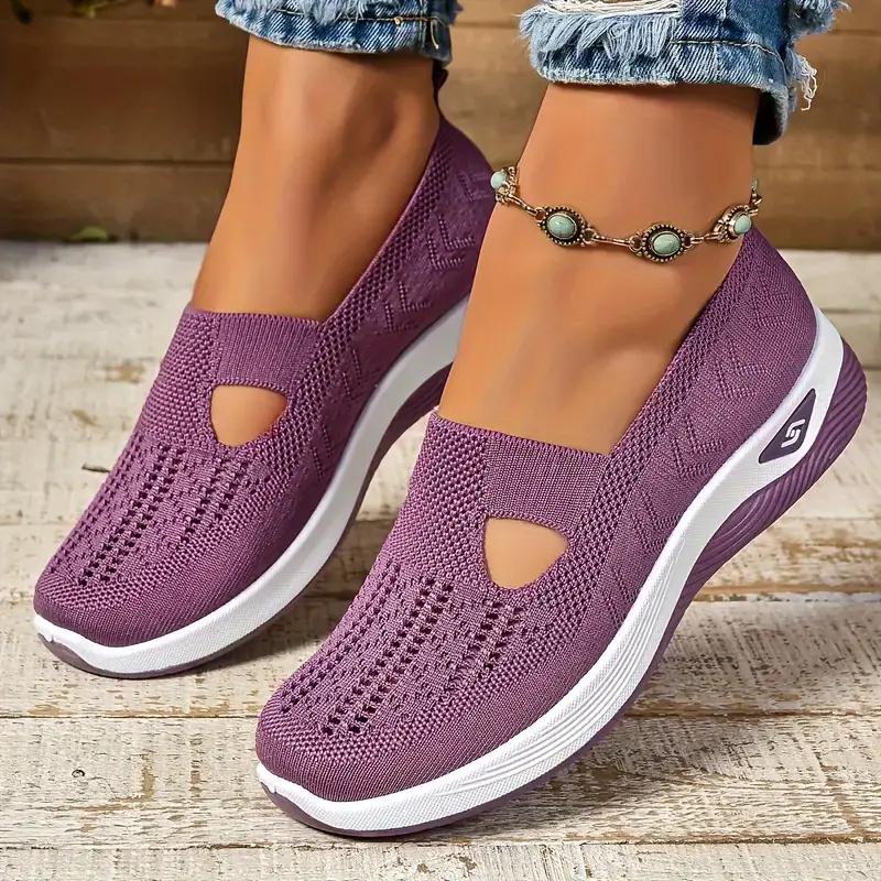 Fashion Sneakers Women Flats Summer Comfort Casual Shoes Fashion Soft Sole Breathable Hollow Out Flat Shoes for Women Zapatos De Mujer