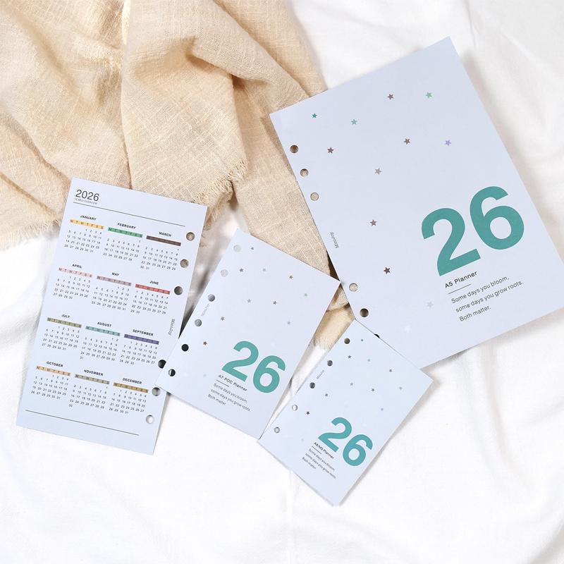 Fromthenon 2026 Calendar Card A5 A6 A7 A8 M5 Loose-leaf Notebook Planner Journal Calendar Loose-leaf Bindings Accessories