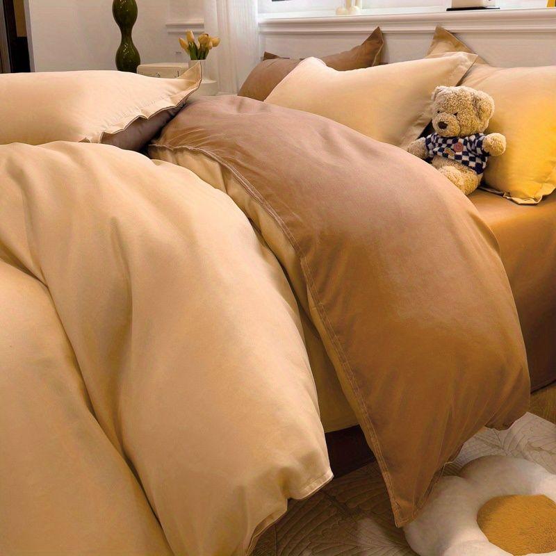 Ins Pink Plaid Bedding Set No Filler Twin Queen Size Comforter Cover Flat Sheet Pillowcase Girls Boys Solid Blanket Duvet Duvet