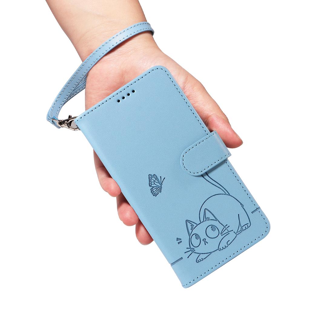 Magnetic Card Solt Wallet Leather Embossed Little Cat Phone Case For Google Pixel 10 Pro XL 9A 9 8 8A 7A 7 Flip Bag Pocket Cover