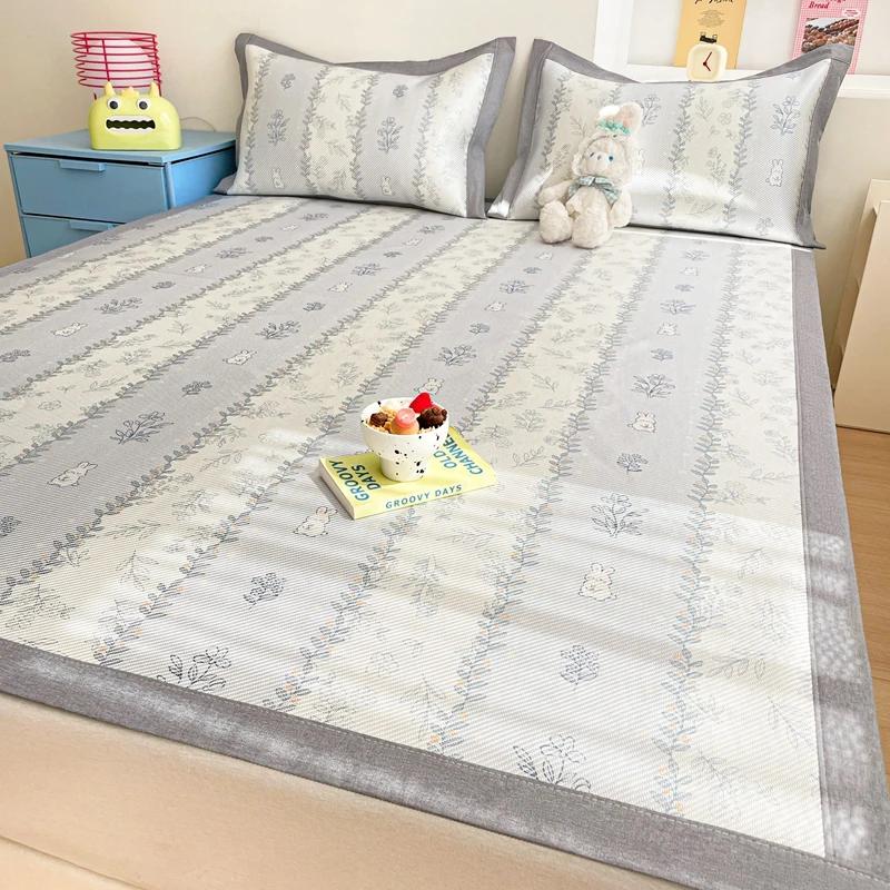 Premium End Animated Ice Silk Bed Mat Summer Cool Down Sleeping Mat Bed Adult Child Washable Cooling Bed Pad and Pillowcases