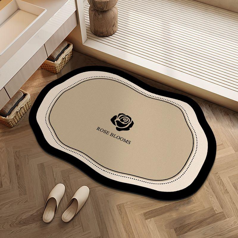 Retro Style Special-shaped Diatom Mud Bathroom Floor Mat, Water Absorption, Non-slip and Quick-drying Toilet, Toilet Door Mat