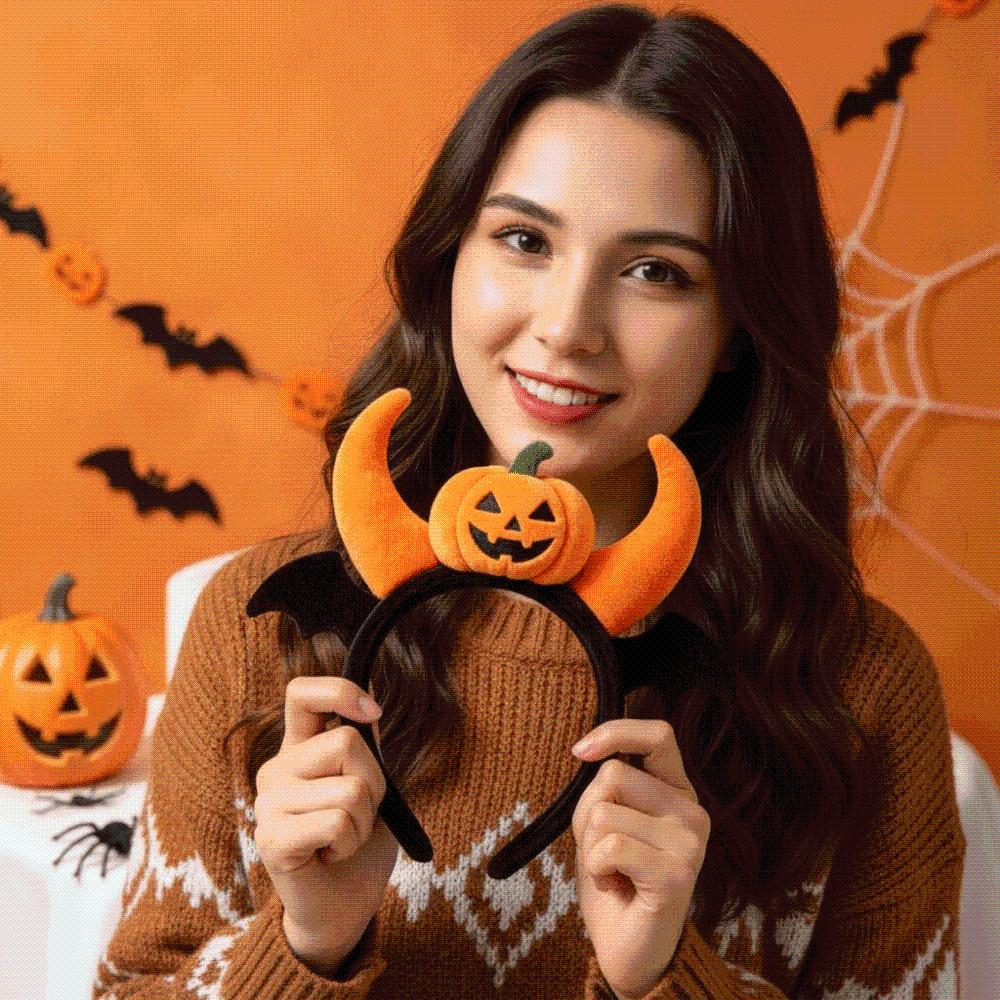 Lightweight Bat Hairband Elastic Spooky Headwear Festival Cosplay Props Pumpkin Headband Toddlers