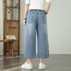 2025 Spring/Summer Artistic Embroidered Casual Wide-Leg Cropped Jeans