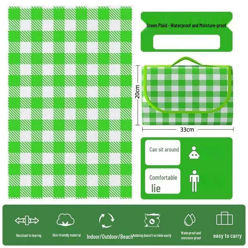 Tapis de pique-nique portable imperméable à carreaux: Épais et Imperméable, Essentiel pour le Camping et la Plage