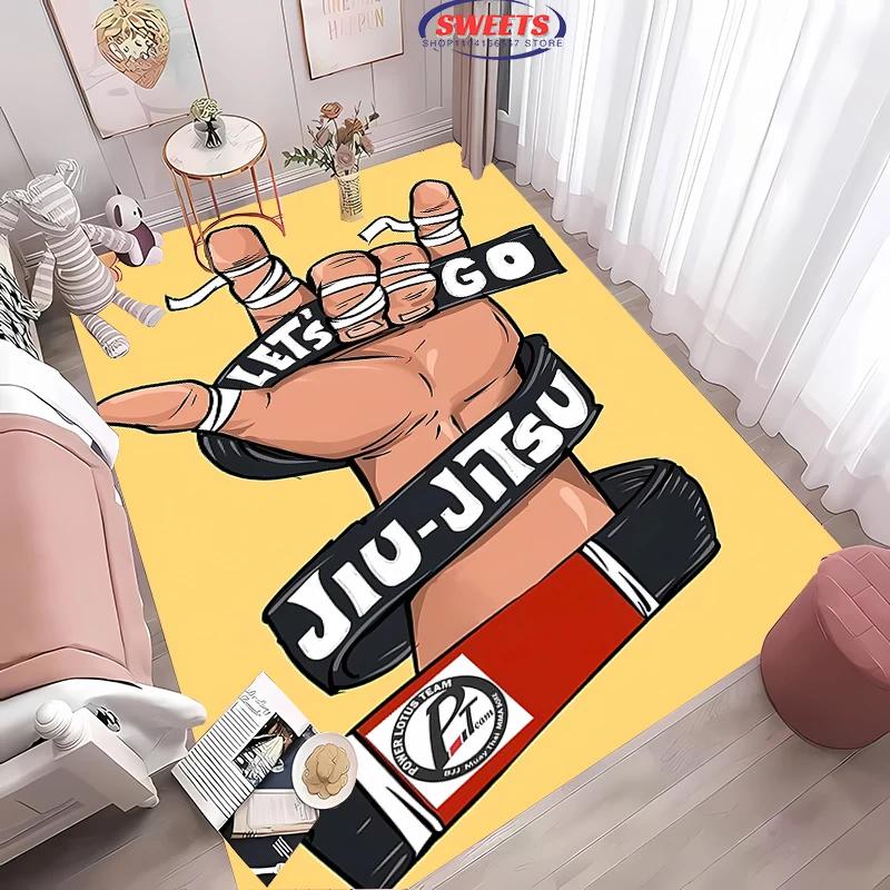 Jiu Jitsu Mma Koberec 3D HD Tisk pro Obývací Pokoj Ložnici Podložka Pohovka Rohožka Podlahový Koberec Protiskluzový Dekor Odolná Pratelná Podložka Dárek