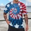 Men's Summer Short Sleeve Printed T-Shirts Casual Round Neck Independence Day Tee Patriotic Shirts