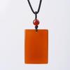 Red Agate Pendant Necklace - Peace Amulet for Men & Women