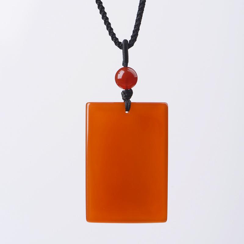 Red Agate Pendant Necklace - Peace Amulet for Men & Women