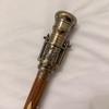 Brass Rosewood Walking Cane with Telescope Compass Vintage Nautical Cane