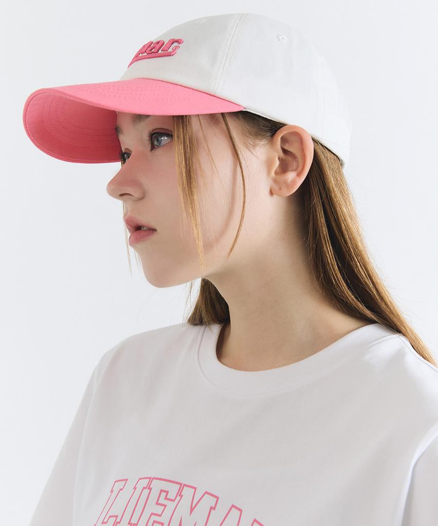LIEMAR Embossed Embroidery Two-Tone Ball Cap Pink