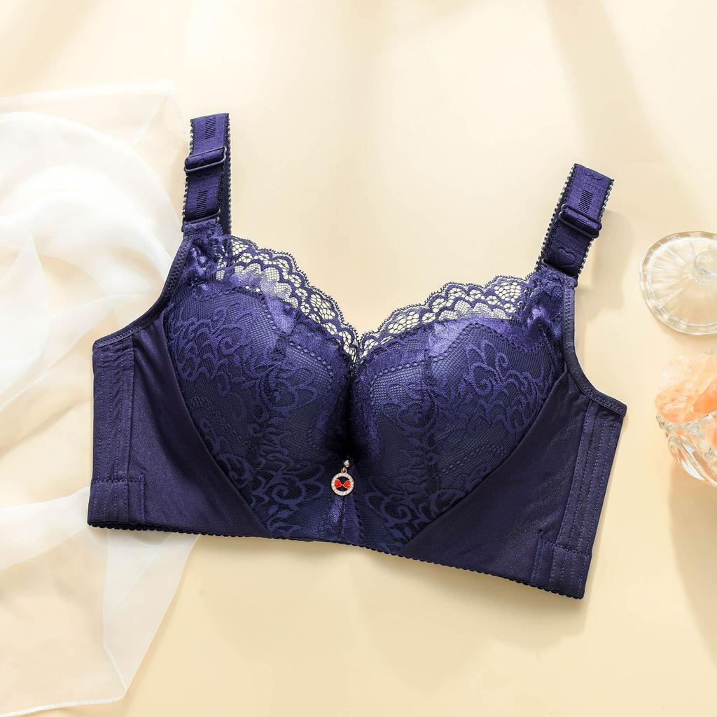 Sexy Autumn and Winter Big Yards Underwear Bra Thin Sexy Lace with Steel Ring Has To Support The Full Cup Large Cups To Increase 100D