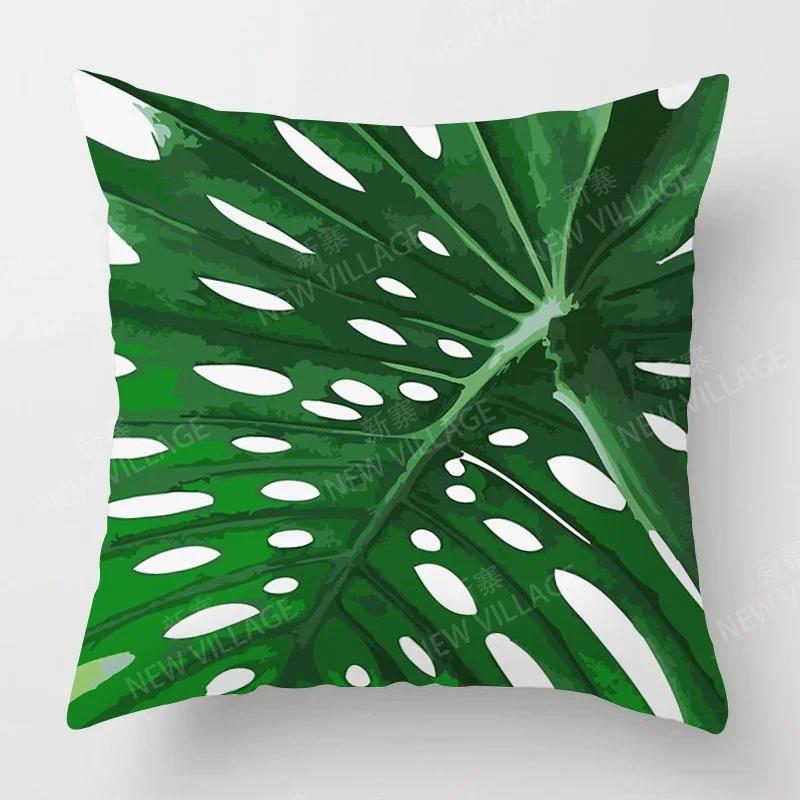 

Nordic fall home decor autumn throw pillow case sofa Cushion cover modern 45x45cm 45*45 50x50 60x60cm 40*40cm green leaf plant 12x12Inch