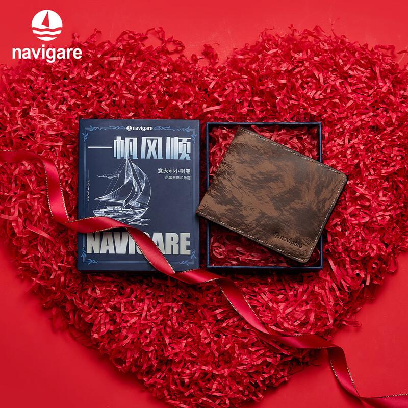 Navigare Men s Vintage Genuine Leather Bifold Wallet One Size