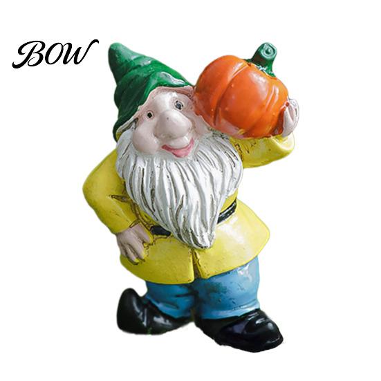 Whimsical Outdoor Garden Decor Mini Gnomes Figurine, Resin Welcome Gnome Statue, Small Handcrafted Ornament Dwarf for Fairy Garden, Flower Pot,