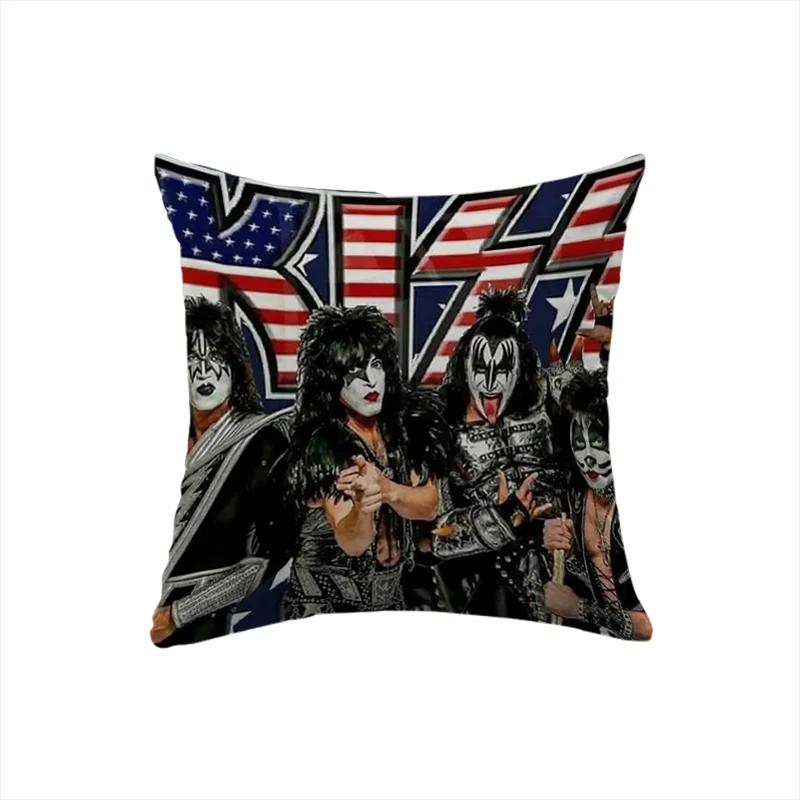 Cushion Cover 45x45 for Bed Sofa Pillows KISS Rock & Roll All Nite Party Home Decor Pillow Cozy Cases Decorative Band Dakimakura