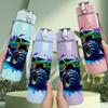 1Pz Monster Truck Graffiti Arte 750ml Colore Plastica Borraccia Sportiva Tappo a Vite Anti-perdite con Cannuccia Pieghevole Adatta per Sport Ufficio Uso Domestico