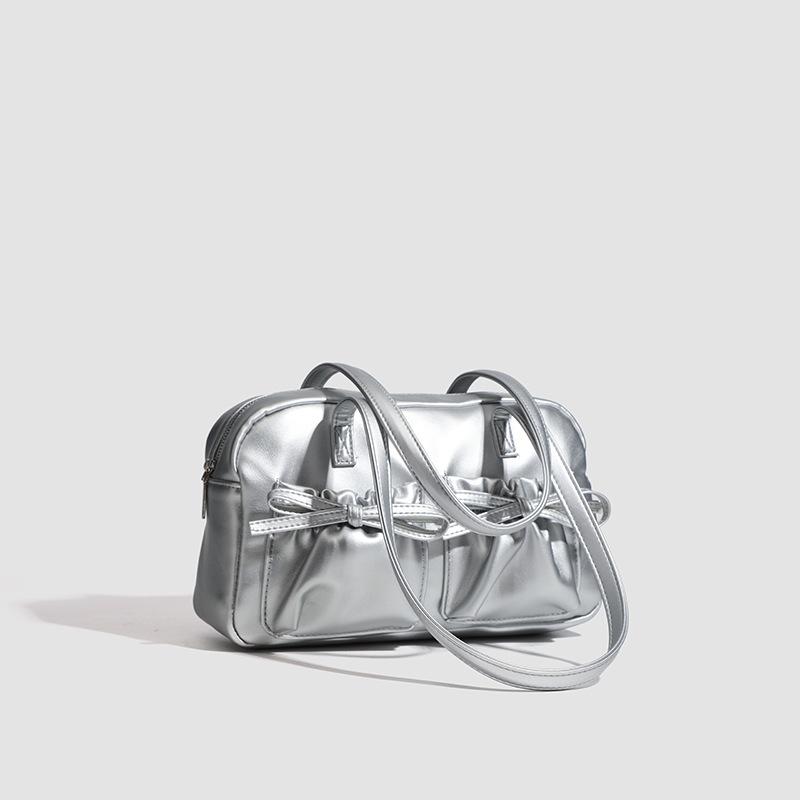 Bow Underarm Bag European and American New Fashionable Shoulder Bag Simple Trendy Handbag Texture Fashionable Commuting Bag