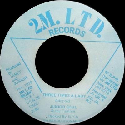 7inch Record JUNIOR SOUL  THE TAMLINS BACKED BY  Three Times A Lady  Three Times A  131VSJS 2M Records Ltd. 1978 Jamaica Reggae Ska  Dub Used